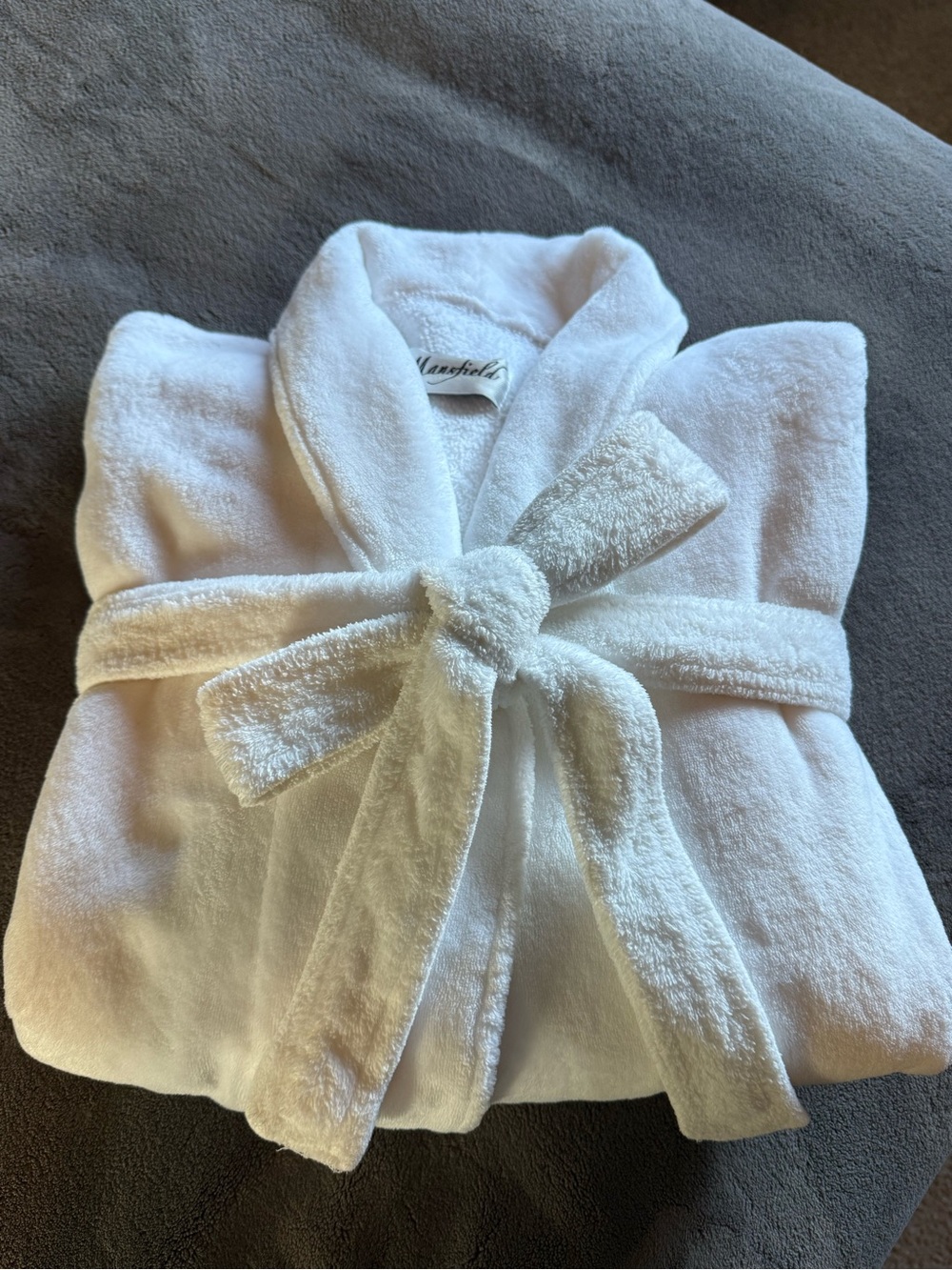 White Plush Terry Bathrobe